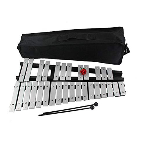Professional Glockenspiel 30 Notes Foldable Aluminum Bars Children Educational Percussion Musical Instrument with Mallet and Carrying Bag