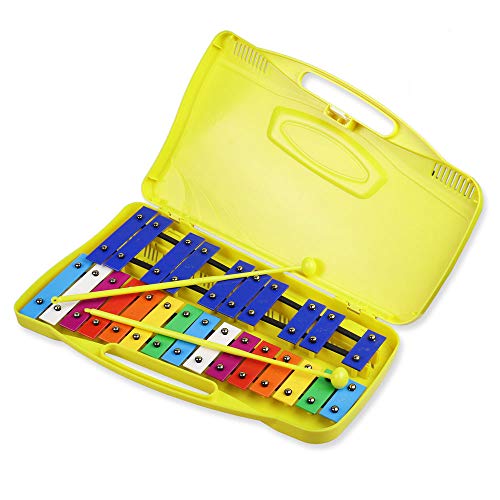 Mr.Power Colorful 25 Note Chromatic Glockenspiel Xylophone in Case Percussion Instrument