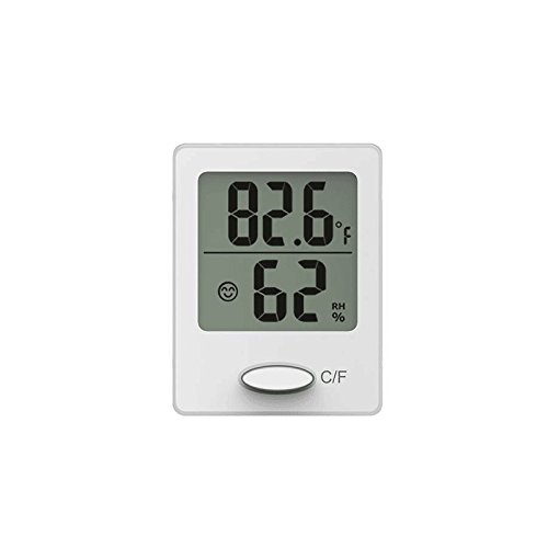 BALDR Mini Digital Portable Versatile Thermometer Hygrometer monitor temperature gauge Humidity with Standing wall Hanging magnet babyroom greenhouse,White