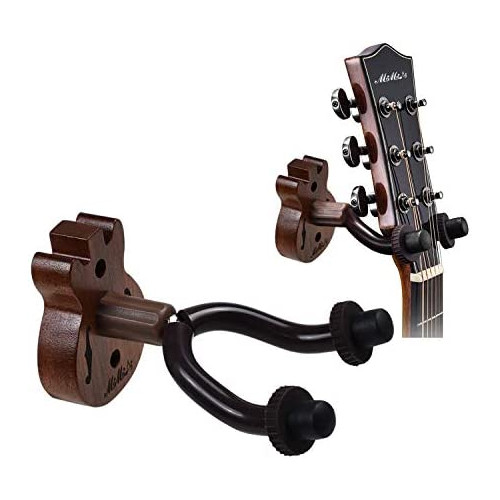 Guitar Wall Mount Hook Hanger - MIMIDI Guitar Stand Accessories for Acoustic and Electric Guitars (1 Pack, Walnut) u2026