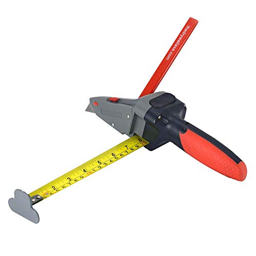 Drywall Axe All-in-one Hand Tool with Measuring Tape and Utility Knife u2013 Measure, Mark and Cut Drywall, Shingles, Insulation, Tile, Carpet, Foam u2013 Measure and Mark Wood for Rip Cuts