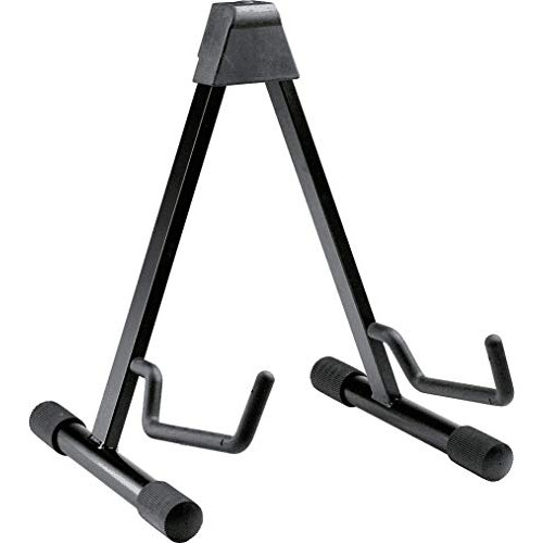 K&M Konig & Meyer 17541.013.55 Guitar Stand | Sturdy Heavy Duty Protective Rubber Covered Adjustable Frame | Folds Flat Portable | Fits Acoustic Guitars | For Adult and Youth Musicians | Black