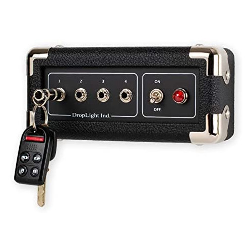 Handcrafted Guitar Amp Wall Mounted Key Holder with 4 Keychains by Droplight Ind. (Black Diamond)