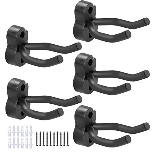 5pcs Guitar Hangers, Stands, Hooks, Holders, Wall Mount Display, For All Size of Guitar, Bass?Ukulele, Mandolin and Banjo (5-Brackets/pack)