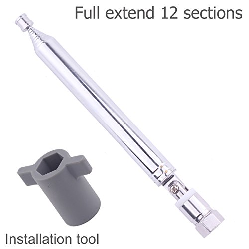 12 Sections Telescopic Aerial Antenna FM 75 Unbal for All F Connector Radio and Compatible with Tivoli Audio Model One, Two, Three,Musicsystem Radio