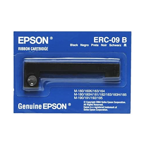 Genuine Epson (ERC-09B) 12-Pack Black Ribbon Cartridge for Epson ERC 9B, HX20/40 Printers, HX20, M160, 163, 164, 180, 181,182, 183, 190, 191, 192 and 192G