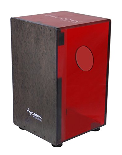 Tycoon 29 Series Cherry Red Acrylic Cajon with Black Makah Burl Front Plate