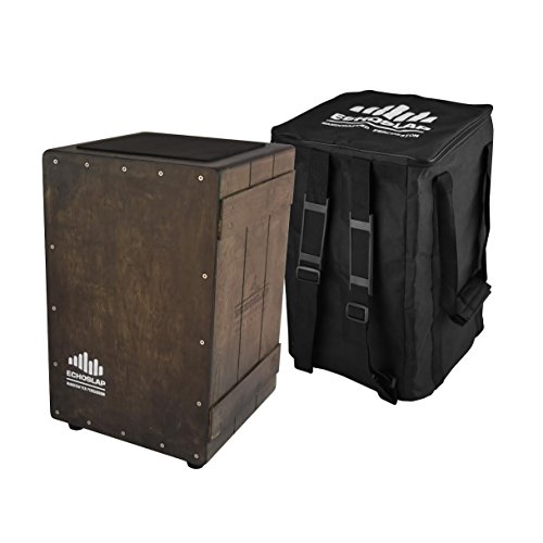 Echoslap Vintage Crate Cajon -Vintage Dark, Hand Crafted, Siam Oak Body, Maple Front Plus Gig Bag