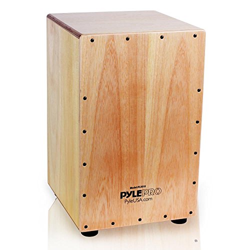 Pyle String Cajon - Wooden Percussion Box, with Internal Guitar Strings, Medium Size (PCJD18)