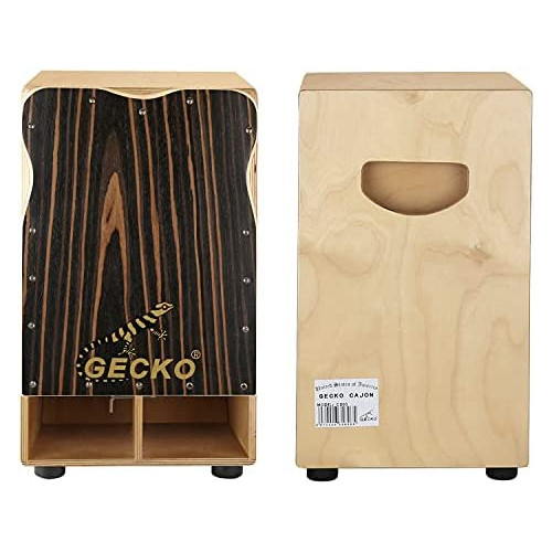 GECKO Cajon BOX Drum-Wooden Percussion Box, with Internal Adjustable Guitar Strings ,2-YEAR WARRANTY