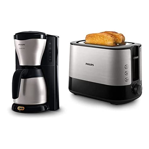 필립스 커피머신 Philips HD7546/20 Gaia filter coffee machine with thermo jug, black / metal