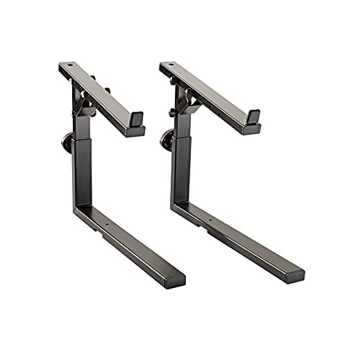 K&M Konig & Meyer 18811.000.55 Keyboard Stacker | Compatible w/ K&M Omega Table Style Stand | Add Keyboard, Laptop, Midi Controller, Mixer | Height/ Tilt/ Width Adjustment | Steel | German Made Black