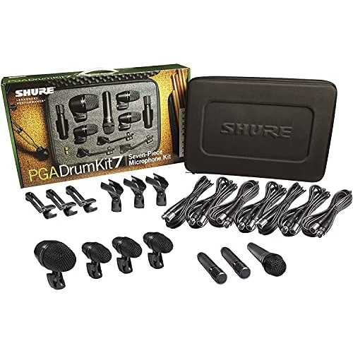 Shure PGADRUMKIT5 5-Piece Drum Mic Kit with 1-PGA52, 3-PGA56, 1-PGA57, 1-A25D, 3-AP56DM, 5 XLR-XLR Cables and Case