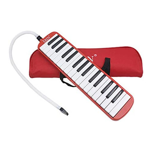 Vilihy Melodica 32 Key Pianica Portable with Carrying Bag Short and Long Mouthpieces for Beginners Kids Gift(Red)
