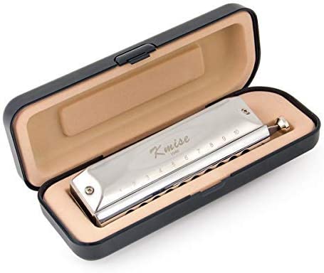 Chromatic Harmonica French Harp Mouth Organ Phosphor Bronze Key of C 10 Holes 40 Tone with Case by Kmise