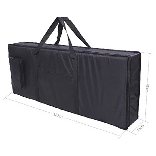 Electric Piano Keyboard Gig Bag Travel Portable Carrying Case Oxford Cloth Adjustable Shoulder Backpack with Strap Black (61 Keys)