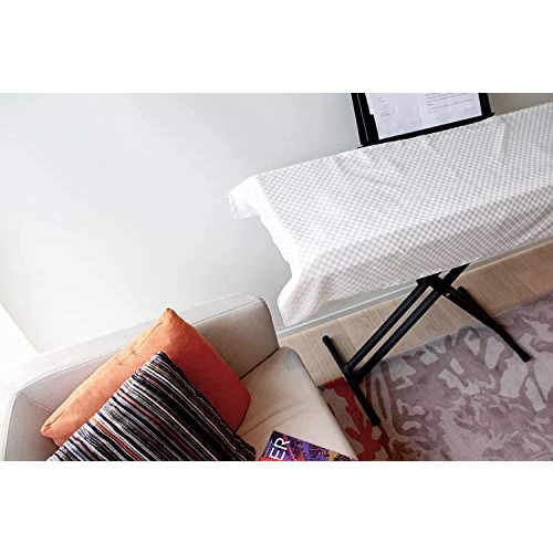 Clairevoire Keyboard & Digital Piano Dust Cover for 76-88 keys | Enhanced WATERPROOF inner-lining | Book-stand opening | 2020 Universal Minimalist Design | Size-M | 24.8 X 59 inches | Pearl White