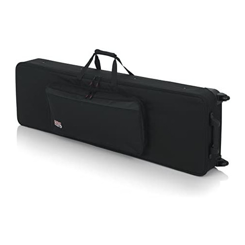 Gator Lightweight Case with Retractable Pull Handle and Wheels Fits Standard 49 Note Keyboards and Electric Pianos (GK-49)