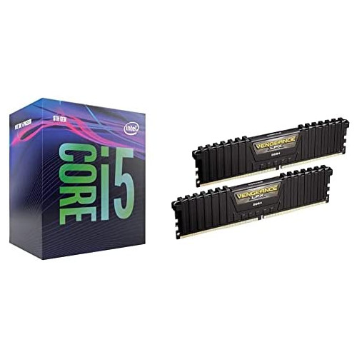 Intel Core i5-9400 Desktop Processor 6 Cores up to 4.1 GHz Turbo LGA1151 300 Series 65W Processors BX80684I59400 & Corsair Vengeance LPX 16GB (2x8GB) DDR4 DRAM 3000MHz C15 Desktop Memory Kit - Black