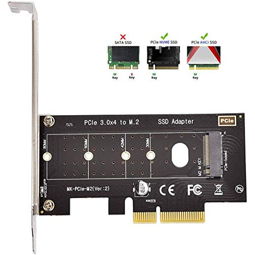 M.2 NVME to PCIe 3.0 x4 Adapter, M.2 NVME SSD to PCI-e 3.0 x 4 Host Controller Expansion Card, Supports 2280, 2260, 2242, 2230 Solid State Drives