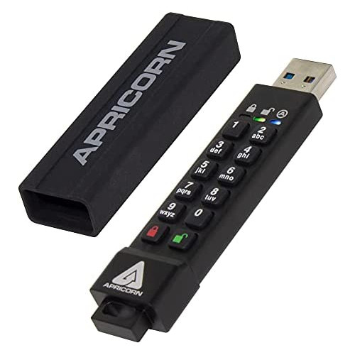 Apricorn Aegis Secure Key 3Z 128GB 256-bit AES XTS Hardware Encrypted FIPS 140-2 Level 3 Validated Secure USB 3.0 Flash Drive (ASK3Z-128GB), black