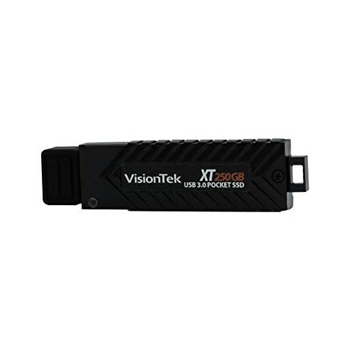 VisionTek XT 120 Gigabyte (GB) USB 3.0 Pocket SSD (901238) | Up to 445MB/s Read & 445 MB/s Write Speeds | Bootable Drive | TLC NAND, SMI Controller | Compatible with PS3/PS4 & Xbox One S/X
