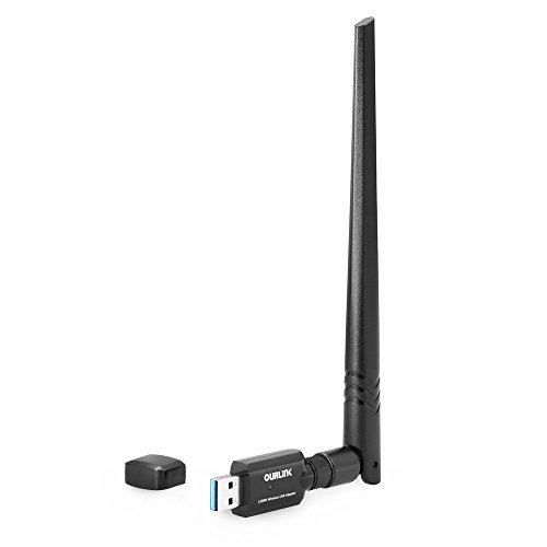 OURLiNK 1200Mbps 802.11ac Dual Band (5.8GHz/867Mbps+2.4GHz/300Mbps) Wireless Network Adapter USB Wi-Fi Dongle Adapter with 5dBi Antenna Support Win Vista,Win 7,Win 8.1, Win 10,Mac OS X