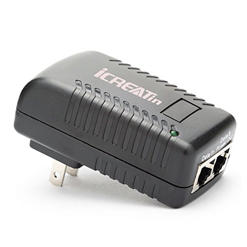 PoE Injector, 48V Power Supply Adapter,10/100Mbps IEEE 802.3af Compliant for Most POE Camera and IP Phone