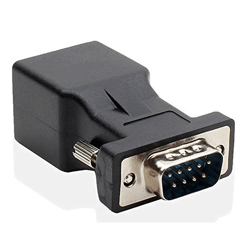 LM YN DB9 RS232 Male Port to RJ45 Female Connector Card DB9 Serial Port Extender to LAN CAT5 CAT6 RJ45 Network Ethernet Cable Adapter