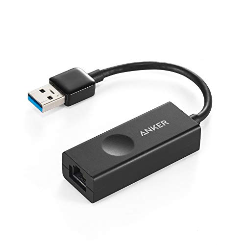 Anker USB 3.0 to RJ45 Gigabit Ethernet Adapter Supporting 10/100/1000 bit Ethernet, Compatible with MacBook Pro 2015, MacBook Air 2017, and More