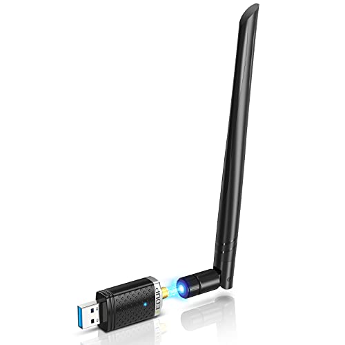 Wireless USB WiFi Adapter for PC, AC1300Mbps USB 3.0 Wireless WiFi Dongle 2.4G/5G Dual Band Network Adapter Wireless Adapter for Windows 11 / 10/ 8/ 7/ XP Mac 10.7 to 10.15 Laptop Desktop Gaming