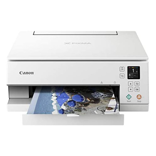 Canon TS6320 All-In-One Wireless Color Printer with Copier, Scanner and Mobile Printing, White, Works with Alexa