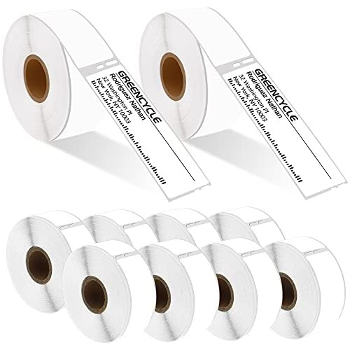 GREENCYCLE Compatible for Dymo 30252 Address Mailing UPC Labels 1 1/8 x 3 1/2 (1 Core) Premium Adhesive & Resolution for DYMO Labelwriter 450 Duo 4XL SE300 SE450 [10 Rolls, 350 Labels/Roll]