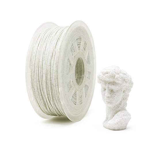 Gizmo Dorks Marble PLA 3D Printer Filament 3mm (2.85mm) 1kg, White