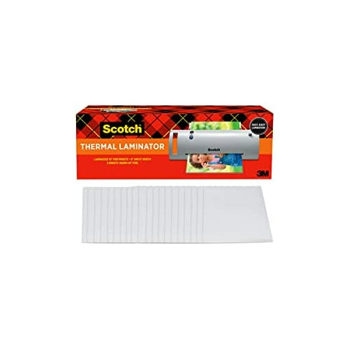 Scotch Thermal Laminator Combo Pack, Includes 20 Letter-Size Laminating Pouches, Holds Sheets up to 8.9 x 11(TL902VP)