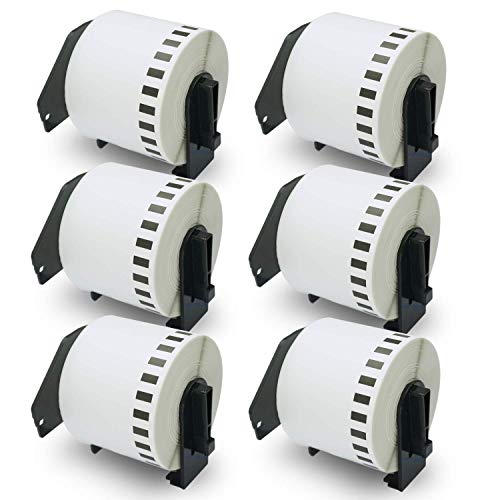 BETCKEY - Compatible Removable Continuous Label Replacement for Brother DK-44205 (2-3/7 x 100), Use with Brother QL Label Printers [6 Rolls]]