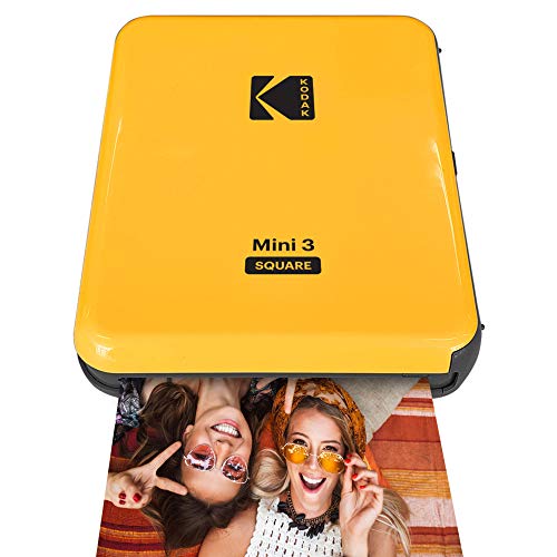 Kodak Mini Shot 3, Portable Wireless Instant Photo Printer, Compatible with iOS and Android Devices and Bluetooth, Real Photo (3”x3”), 4Pass Technology & Laminating Process, Premium Quality – Yellow