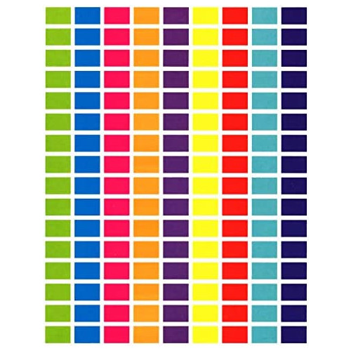 Tag-A-Room 1/2 x 3/4 Rectangle Color Coding Dot Sticker Labels, 9 Bright Colors, 8 1/2 x 11 Sheet (1008 Pack)