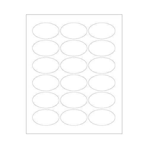ChromaLabel 1.50 x 2.50 Inch Printable Oval Labels, Compatible with Laser and Inkjet Printers, 450 Stickers per Pack, 25 Sheets, White