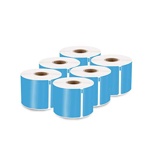 enKo [6 Rolls, 1800 Labels] Address, Shipping & Barcode Labels 30256 - Blue / Cyan (2-5/16 x 4) Compatible for Dymo LabelWriter