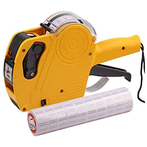 ASIBT MX5500 EOS Yellow 8 Digits Pricing Gun Kit with 7,000 Labels & Spare Ink