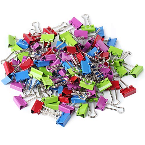 Mr. Pen- Colored Binder Clips, 0.75u201D, 100 Pack, Small Binder Clips, Mini Binder Clips, Small Binder Clips 3/4 inch, Clips Office Supplies, Binder Clips Small Size, Colorful Binder Clips