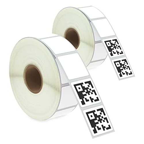BETCKEY - 1 x 1 Square QR Code Labels Compatible with Zebra & Rollo Label Printer,Premium Adhesive & Perforated[2 Rolls, 2760 Labels]