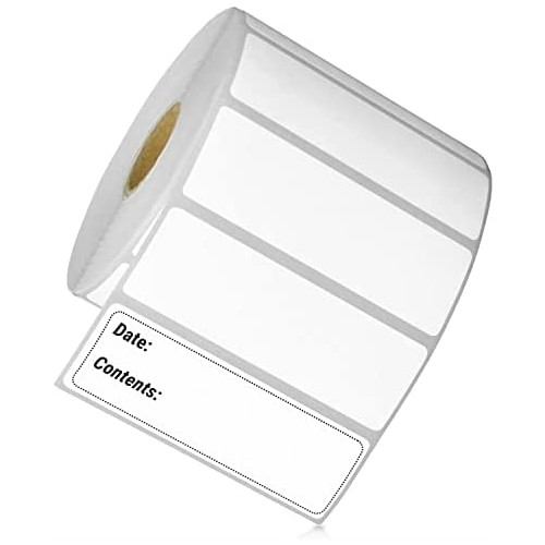 OfficeSmart Labels ZR1300100-3 x 1 Inch Removable Direct Thermal Labels/Compatible with Zebra Printers (4 Rolls, White, 1375 Labels Per Roll, 1 inch Core)