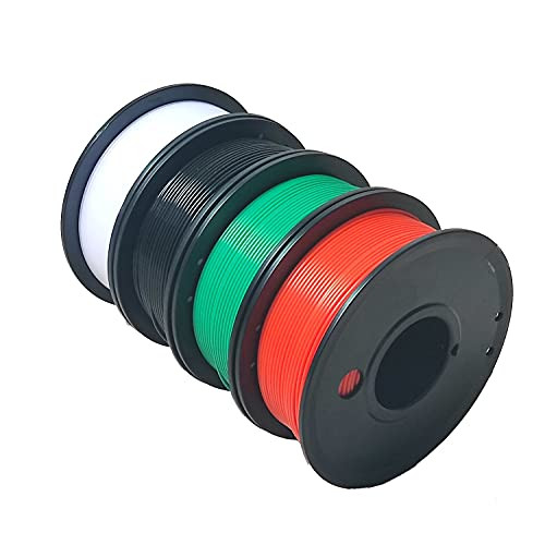 Maths PLA+ 3D Printer Filament 1.75mm (±0.02 mm), 250g/Spool×4, Independent vacuum package. 4 Colors Pack for 3D Printer & 3D Pen---Orange, Green,Black, White.