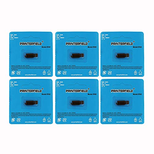 Printerfield 6 Pack Compatible Calculator Printer Ribbon Ink Roller IR40 IR-40 for XE-A101, XE-A102, XE-A106, XE-A110 and XE-A120 Cash Register Ink Roller - Black