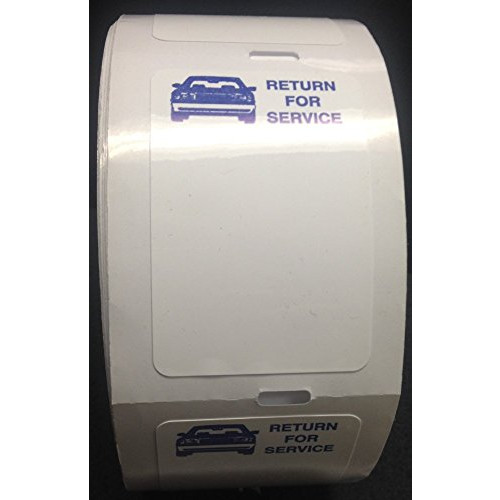 Static Cling Return for Service White Labels for Thermal Printer Oil Change Quantity 1000 (2 Rolls) (A42)