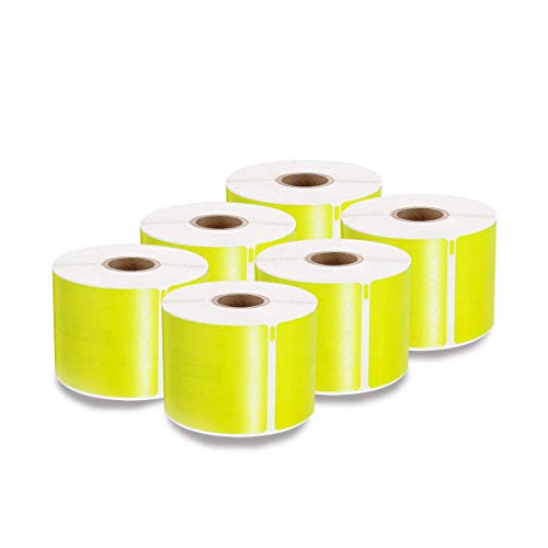 enKo [6 Rolls, 1800 Labels] Address, Shipping & Barcode Labels 30256 - Yellow (2-5/16 x 4) Compatible for Dymo LabelWriter