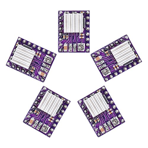 KINGPRINT DRV8825 Stepper Motor Driver Module with Heat Sink for 3D Printer Rrerap Ramps 1.4 A4988 (Pack of 5pcs)