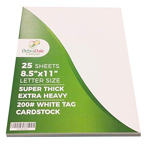 DEBRA DALE DESIGNS Made Right in the USA 25 Sheets - 326 GSM - 15 Point Cardstock Paper - 8.5 x 11 Inch Soft White - Heavy & Thick - Not for home printers - Perfect for crafts